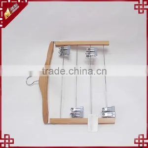 Space-saving 4 Tiers Metal Clips Wooden Skirt Hanger WK5398B thumbnail-5