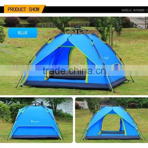 Waterproof 3-4 Person Double Layer Automatic Outdoor Tent for Camping thumbnail-2