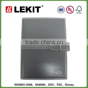 High Quality Stitching Leather Cover Ring Binder Diary thumbnail-1