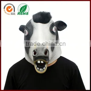 Halloween Costume Realistic Animal Cow Full Head Party Face Latex Mask thumbnail-1