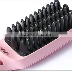Ceramic PBT Not Hurt Anti-Scald 2 In 1 Anion Hair Straightener Brush thumbnail-6