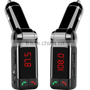 fm Radio Stereo Adapter Bluetooth Car Charger With Handsfree Calling and USB Charging Port Up to 2.1A thumbnail-1