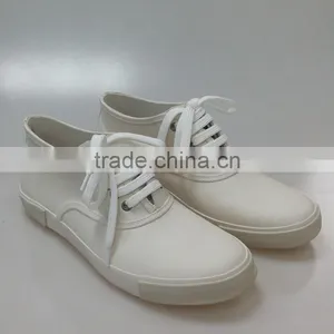 Womens White Ankle Rubber Rain Shoes thumbnail-1