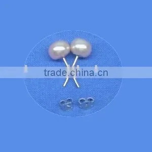 Cultured Freshwater Pearl Earring -925 Silver thumbnail-1