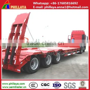 60 Ton Drop Deck/Step Deck Lowbed Semi Trailer for Heavy Equipment Use, 3 Axles Type thumbnail-6