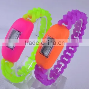 New Arrival 2013 New Design Braided Silicone Watch Wrist Chain Bracelet Watch Led Digital Silicone Bracelet Wrist Watch thumbnail-1