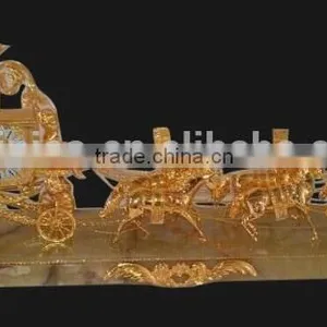French-Empire-Style Horse Driving Marble Base Table Clock/Desk Clock, Gilded Ornate Bronze Table Clock thumbnail-5