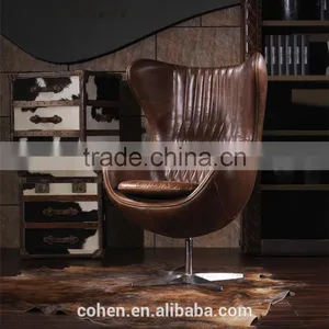 Fashionable Genuine Leather Egg Chair With Aluminium Back Coating Swivel Bar Chair/leisure Chair/office Chair thumbnail-3