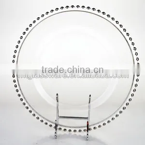 Wholesale Gold Silver Rimmed Clear Glass Charger Plates For Wedding thumbnail-1