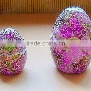 Crackle Mosaic Glass Decorative Glass Egg thumbnail-2