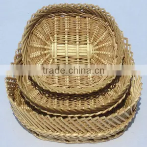 the Green Round Wicker Basket House Hold Fruit &bread Basket thumbnail-1