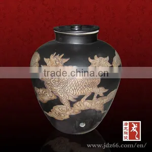 Ancient Design Excellent Quality Handprinting Dragon Ceramic 750ml Wine Bottle for Best Sale thumbnail-1