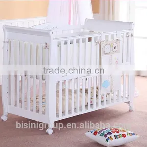 Wholesales Price Multifuntional 8 in 1New Born Baby Bed, Wooden Baby Crib With Wheels thumbnail-4