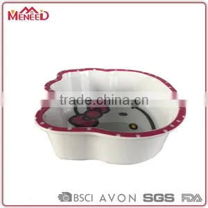 China Supplier CU/FDA/SGS Pass Pink Red Cat Shaped Cute Style Melamine Plastic Design Bowl thumbnail-1