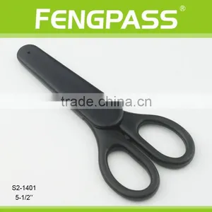 S2-1401 5-1/4" 2CR13 Stainless Steel ABS Plastic Handle Paper Cutting Stationery Scissors/ Children Scissors With Plastic Holder thumbnail-1