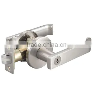 Round Stainless Steel Square Lever Handle Door Lock for Hotel and Home thumbnail-1
