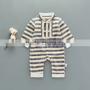 Chinese Style Baby Clothes Boy Cotton Striped Evening Jumpsuits for 0-2 Years Old Baby thumbnail-3