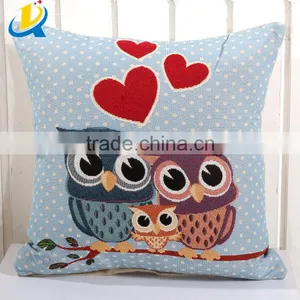 Fancy Owl Design Backrest Embroidery Pillow Cover thumbnail-5