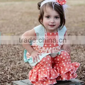 Fashionable Autumn Mustard Pie Girls Boutique Clothing Outfits Girls Ruffle Pants Set thumbnail-1