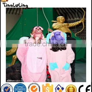 Autumn and Winter Cosplay Costume Cute Rabbit Flannel Cartoon Animal One Piece Sleepwear Coral Fleece Long-sleeve Lovers Lounge thumbnail-3