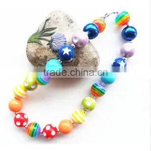 Wholesale Girl's Necklace Handmade Plastic Bead Cheap Plastic Bead Necklace for Children thumbnail-4