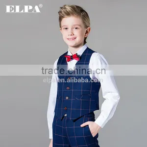 ELPA NXB0073 Designer 3 Piece Fancy Tailor Made Navy Check Party Suits for Boys thumbnail-2