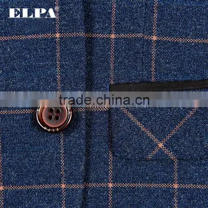ELPA NXB0024 Designer Fashion Tailor Made Navy Check Woolen 3 Piece Formal Boys Tuxedo Suits thumbnail-6