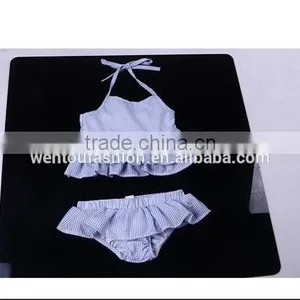 Novelty Promotional Monogrammed Striped Bathing Suit Seersucker Swimsuit thumbnail-3