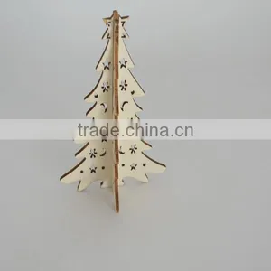 Fancy Cutomized Christmas Tree Decoration Laser Cut 3D Wood Craft thumbnail-2