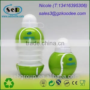 Ball Shaped Plastic Collapsible Sport Bottle thumbnail-4