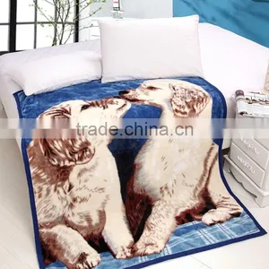 Animal Motifs Flat Screen Printing Flannel Blanket Seriers NO.6 Dog thumbnail-1