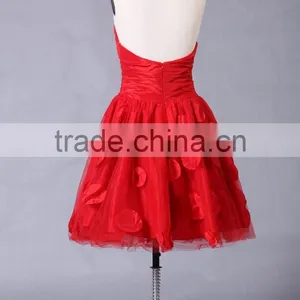 2017 New Designer Ruffle Knee-length Poly Chiffom Evening Dress ED108 thumbnail-4