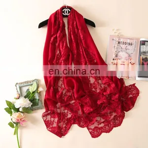 100%Wool Superior Quality Lace Split Joint Wedding Dress Winter Pashmina Shawl Scarf thumbnail-1