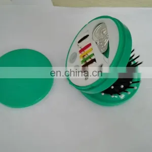 Round Foldable Hair Brush With Mirror And Sewing Kit Set With Available Color Provided thumbnail-6