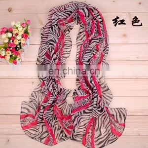 Fancy Stock New Style Flower Printed Polyester Scarf thumbnail-4