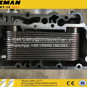 Original SDLG LG958L Wheel Loader Spare Parts 4110000970016 ENGINE OIL COOLER thumbnail-1