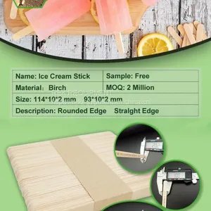 Custom Logo Popsicle Ice Cream Sticks, Ice Cream Stick Wooden Ice Stick Whatapp/wechat 008613824555378 thumbnail-2