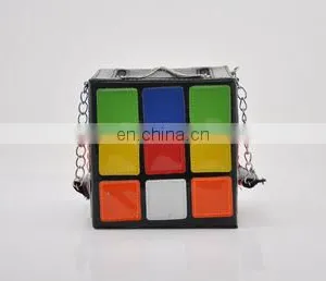 New Fashion Personality Cute Rubik's Cube Bag Shape Handbag Handbag Handbag Clutch Bag thumbnail-3