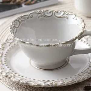 French Vintage Coffee Cups and Saucers thumbnail-2