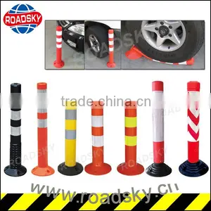Yellow Reflective Elastic EVA Warning Bollard thumbnail-1