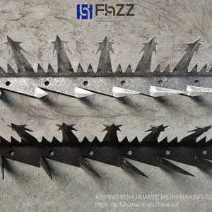 Black PVC Coated Hot Dipped Galvanized Anti-climb Big Razor Wall Spike thumbnail-1