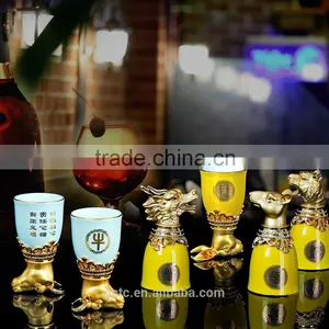Bone China Chinese Zodiac Goblet With Yellow Glaze and Red Glaze thumbnail-1