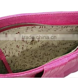 Luxury Good Quality Leather Clutch Exquisite Embossed Crocodile Large Evening Clutch Vintage Bright Soft Handbag thumbnail-5