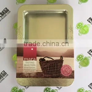 Square Small Tin Metal Box With PET Window thumbnail-1