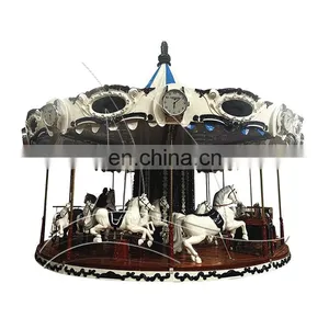Fairground Kids Fiberglass Carousel Amusement Park Equipment Merry go Round thumbnail-1
