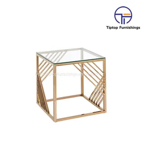 Hot Selling Bespoke Furniture Luxury Gold Stainless Steel Side Table Modern End Table for Living Room thumbnail-1