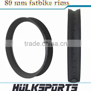2016 Carbon Bike Kits 26er 80 mm Wide Carbon Rims 26'' 80 mm Fatbike Rims Mountain Bike Carbon Rims for Sale thumbnail-5