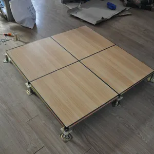 Anti-static Floor, Full Steel With Wood Grain Veneer and Cement Filling, 600*600*35 Computer Room Movable Floor thumbnail-3