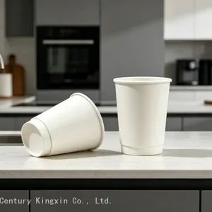 Eco Friendly Single Wall Paper Cups Disposable White Kraft Paper Cup For Hot Beverage Party Use thumbnail-5