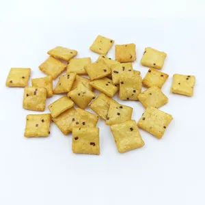 Healthy Non-fried Savory Chili Rice Cracker Squares BRC Halal Certified for Private Label OEM Service thumbnail-1